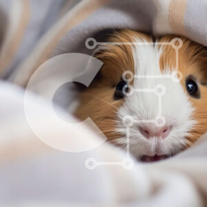 Intra Συλλεκτικό Ξύλινο Παζλ Plywood  4mm - Αξιολάτρευτη εικόνα ενός ινδικού χοιριδίου που κρύβεται κάτω από μια άνετη κουβέρτα Σε Ξύλινο Κουτί - Διαστάσεις: 10x10 cm – 25 κομμάτια