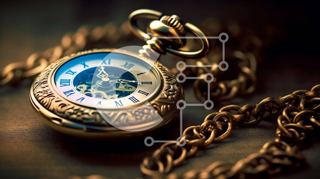 Intra Συλλεκτικό Ξύλινο Παζλ Plywood  4mm - Όμορφη εικόνα ενός χρυσού ρολογιού τσέπης με λατινικούς αριθμούς Σε Ξύλινο Κουτί - Διαστάσεις: 10x10 cm – 25 κομμάτια