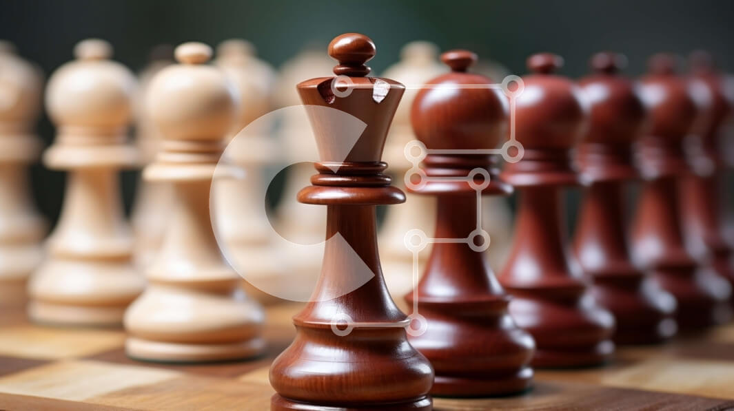 Intra Συλλεκτικό Ξύλινο Παζλ Plywood  4mm - Σκακιέρα με άσπρα και μαύρα κομμάτια σκακιού Σε Ξύλινο Κουτί - Διαστάσεις Puzzle: 10x10 cm – 25 κομμάτια