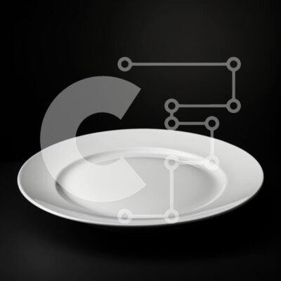 Intra Συλλεκτικό Ξύλινο Παζλ Plywood 4mm - Άδειο λευκό πιάτο σε λεία μαύρη επιφάνεια Σε Ξύλινο Κουτί - Διαστάσεις: 10x10 cm – 25 κομμάτια - Image 1