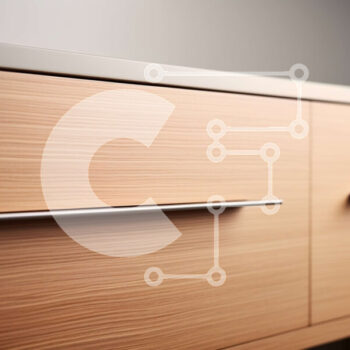 Intra Συλλεκτικό Ξύλινο Παζλ Plywood  4mm - Κοντινό πλάνο μοντέρνου ξύλινου ντουλαπιού με συρτάρια και πόρτα Σε Ξύλινο Κουτί - Διαστάσεις Puzzle: 10x10 cm – 25 κομμάτια - Image 1