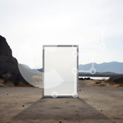 Intra Συλλεκτικό Ξύλινο Παζλ Plywood 4mm - Λευκό πλαίσιο στην έρημο με φόντο το βουνό Σε Ξύλινο Κουτί - Διαστάσεις: 10x10 cm – 25 κομμάτια - Image 1