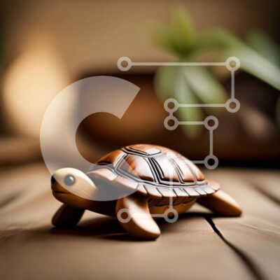 Intra Συλλεκτικό Ξύλινο Παζλ Plywood 4mm - Όμορφη ξύλινη διακόσμηση χελώνας σε φυσική ξύλινη επιφάνεια Σε Ξύλινο Κουτί - Διαστάσεις: 10x10 cm – 25 κομμάτια - Image 1