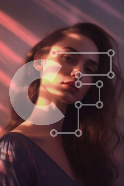 Intra Συλλεκτικό Ξύλινο Παζλ Plywood  4mm - Εκπληκτική γυναίκα με μπλε φλοράλ φόρεμα Σε Ξύλινο Κουτί - Διαστάσεις Puzzle: 10x10 cm – 25 κομμάτια