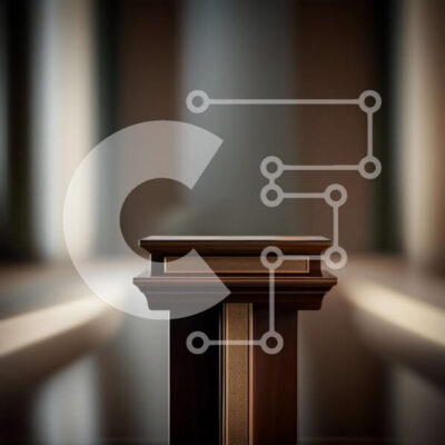 Intra Συλλεκτικό Ξύλινο Παζλ Plywood  4mm - Επαγγελματική εικόνα ενός ξύλινου βάθρου και ενός μικροφώνου σε μια αίθουσα δικαστηρίου Σε Ξύλινο Κουτί - Διαστάσεις Puzzle: 10x10 cm – 25 κομμάτια - Image 1