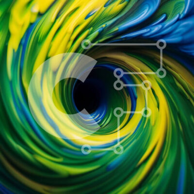 Intra Συλλεκτικό Ξύλινο Παζλ Plywood  4mm - Αφηρημένη ζωγραφική των στροβιλιζόμενων χρωμάτων Σε Ξύλινο Κουτί - Διαστάσεις Puzzle: 10x10 cm – 25 κομμάτια - Image 1