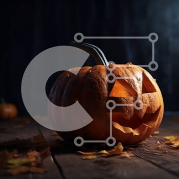 Intra Συλλεκτικό Ξύλινο Παζλ Plywood  4mm - Απόκοσμη διακόσμηση αποκριών: Jack-O'-Lantern σε ξύλινο τραπέζι Σε Ξύλινο Κουτί - Διαστάσεις: 10x10 cm – 25 κομμάτια - Image 1