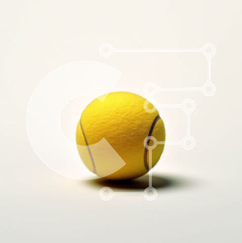 Intra Συλλεκτικό Ξύλινο Παζλ Plywood  4mm - Κίτρινη μπάλα του τένις σε λευκή επιφάνεια εικόνα Σε Ξύλινο Κουτί - Διαστάσεις Puzzle: 10x10 cm – 25 κομμάτια - Image 1