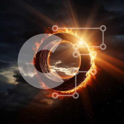 Intra Συλλεκτικό Ξύλινο Παζλ Plywood  4mm - Εκπληκτική εικόνα ενός δακτυλίου της φωτιάς στον ουρανό με τον ήλιο πίσω από αυτό Σε Ξύλινο Κουτί - Διαστάσεις: 10x10 cm – 25 κομμάτια - Image 1