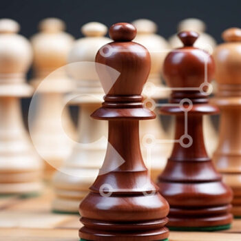 Intra Συλλεκτικό Ξύλινο Παζλ Plywood  4mm - Σκακιέρα με άσπρα και μαύρα κομμάτια σκακιού Σε Ξύλινο Κουτί - Διαστάσεις Puzzle: 10x10 cm – 25 κομμάτια - Image 1