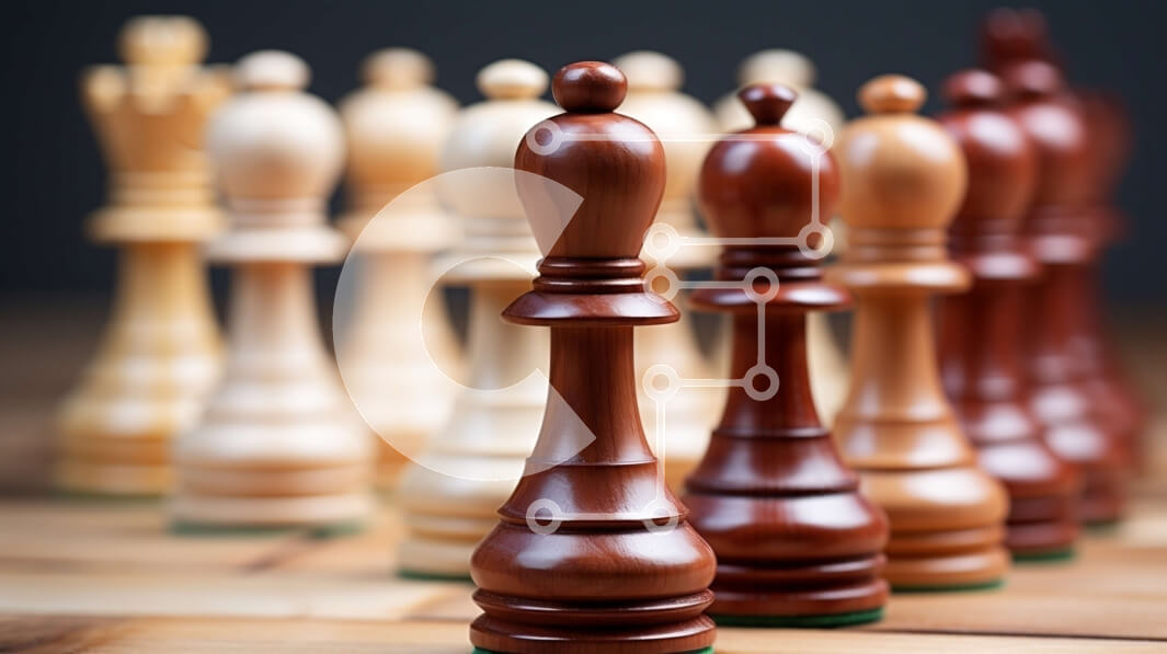 Intra Συλλεκτικό Ξύλινο Παζλ Plywood  4mm - Σκακιέρα με άσπρα και μαύρα κομμάτια σκακιού Σε Ξύλινο Κουτί - Διαστάσεις Puzzle: 10x10 cm – 25 κομμάτια