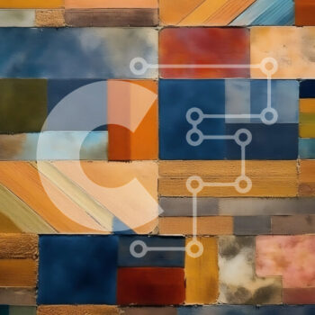 Intra Συλλεκτικό Ξύλινο Παζλ Plywood  4mm - Πολύχρωμο τετράγωνο πλέγμα μοτίβο φόντου κολάζ Σε Ξύλινο Κουτί - Διαστάσεις Puzzle: 10x10 cm – 25 κομμάτια - Image 1