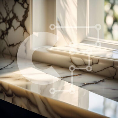 Intra Συλλεκτικό Ξύλινο Παζλ Plywood  4mm - Όμορφη κινηματογράφηση σε πρώτο πλάνο από γυαλισμένο μαρμάρινο περβάζι παραθύρου με το φως του ήλιου Σε Ξύλινο Κουτί - Διαστάσεις Puzzle: 10x10 cm – 25 κομμάτια - Image 1