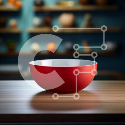 Intra Συλλεκτικό Ξύλινο Παζλ Plywood  4mm - Κόκκινο μπολ σε ξύλινο τραπέζι με διάφορα είδη Σε Ξύλινο Κουτί - Διαστάσεις Puzzle: 10x10 cm – 25 κομμάτια - Image 1