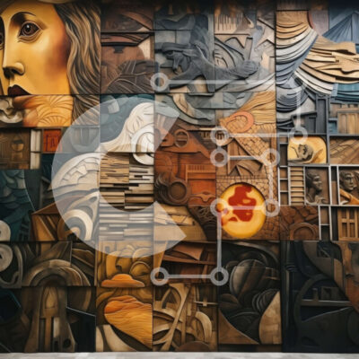 Intra Συλλεκτικό Ξύλινο Παζλ Plywood  4mm - Περίπλοκο αφηρημένο έργο τέχνης γυναικείου προσώπου με γεωμετρικά μοτίβα Σε Ξύλινο Κουτί - Διαστάσεις Puzzle: 10x10 cm – 25 κομμάτια - Image 1