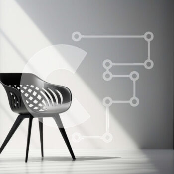 Intra Συλλεκτικό Ξύλινο Παζλ Plywood  4mm - Μαύρη καρέκλα σε λευκό δωμάτιο με υφαντό σχέδιο Σε Ξύλινο Κουτί - Διαστάσεις Puzzle: 10x10 cm – 25 κομμάτια - Image 1