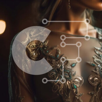 Intra Συλλεκτικό Ξύλινο Παζλ Plywood  4mm - Ονειρική εικόνα γυναίκας με στολισμένο φόρεμα που κοιτάζει τον εαυτό της στον καθρέφτη Σε Ξύλινο Κουτί - Διαστάσεις Puzzle: 10x10 cm – 25 κομμάτια - Image 1