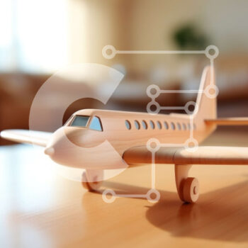 Intra Συλλεκτικό Ξύλινο Παζλ Plywood  4mm - Ξύλινο αεροπλάνο σε ένα τραπέζι σε ένα σαλόνι με θέα Σε Ξύλινο Κουτί - Διαστάσεις Puzzle: 10x10 cm – 25 κομμάτια - Image 1