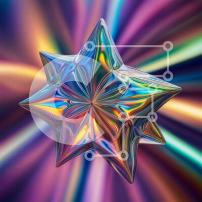 Intra Συλλεκτικό Ξύλινο Παζλ Plywood  4mm - Ζωντανό γεωμετρικό αστέρι αφηρημένο έργο τέχνης Σε Ξύλινο Κουτί - Διαστάσεις Puzzle: 10x10 cm – 25 κομμάτια - Image 1