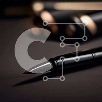 Intra Συλλεκτικό Ξύλινο Παζλ Plywood  4mm - Μινιμαλιστικό μαύρο στυλό σε σκοτεινό φόντο Σε Ξύλινο Κουτί - Διαστάσεις: 10x10 cm – 25 κομμάτια - Image 1