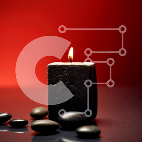 Intra Συλλεκτικό Ξύλινο Παζλ Plywood 4mm - Όμορφη εικόνα μαύρου κεριού σε σκοτεινή επιφάνεια Σε Ξύλινο Κουτί - Διαστάσεις: 10x10 cm – 25 κομμάτια - Image 1