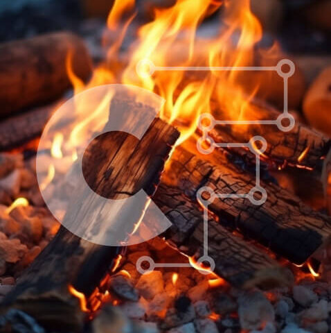 Intra Συλλεκτικό Ξύλινο Παζλ Plywood  4mm - Cozy Bonfire με Delicious Marshmallows Σε Ξύλινο Κουτί - Διαστάσεις Puzzle: 10x10 cm – 25 κομμάτια - Image 1