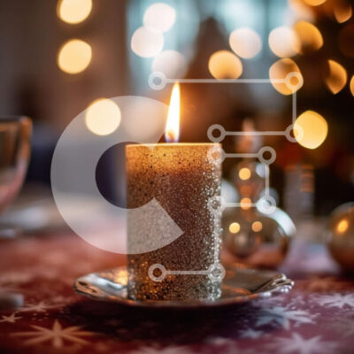 Intra Συλλεκτικό Ξύλινο Παζλ Plywood  4mm - Άνετη εορταστική διακόσμηση με ένα αναμμένο κερί Σε Ξύλινο Κουτί - Διαστάσεις: 10x10 cm – 25 κομμάτια - Image 1