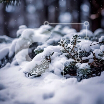 Intra Συλλεκτικό Ξύλινο Παζλ Plywood  4mm - Όμορφη εικόνα του πεύκου καλυμμένου με χιόνι Σε Ξύλινο Κουτί - Διαστάσεις: 10x10 cm – 25 κομμάτια - Image 1