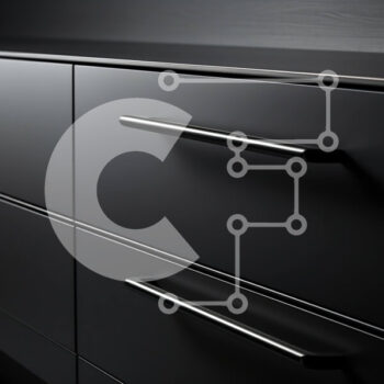 Intra Συλλεκτικό Ξύλινο Παζλ Plywood  4mm - Ντουλάπι μαύρο με συρτάρια και ασημί χερούλια Σε Ξύλινο Κουτί - Διαστάσεις Puzzle: 10x10 cm – 25 κομμάτια - Image 1