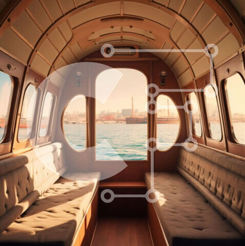 Intra Συλλεκτικό Ξύλινο Παζλ Plywood  4mm - Όμορφο δωμάτιο με δερμάτινους καναπέδες και θέα στο νερό Σε Ξύλινο Κουτί - Διαστάσεις Puzzle: 10x10 cm – 25 κομμάτια - Image 1