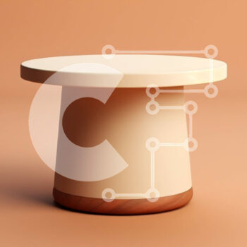 Intra Συλλεκτικό Ξύλινο Παζλ Plywood  4mm - Λευκό στρογγυλό τραπέζι με ξύλινη βάση και σκαμπό Σε Ξύλινο Κουτί - Διαστάσεις Puzzle: 10x10 cm – 25 κομμάτια - Image 1