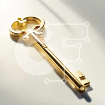 Intra Συλλεκτικό Ξύλινο Παζλ Plywood  4mm - Όμορφη εικόνα ενός χρυσού κλειδιού σε μια καθαρή λευκή επιφάνεια Σε Ξύλινο Κουτί - Διαστάσεις: 10x10 cm – 25 κομμάτια - Image 1