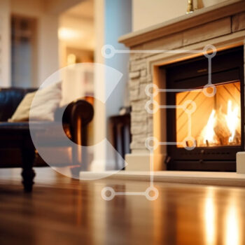 Intra Συλλεκτικό Ξύλινο Παζλ Plywood  4mm - Άνετο σαλόνι με τζάκι και άνετους δερμάτινους καναπέδες Σε Ξύλινο Κουτί - Διαστάσεις Puzzle: 10x10 cm – 25 κομμάτια - Image 1