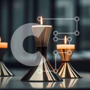 Intra Συλλεκτικό Ξύλινο Παζλ Plywood  4mm - Μοντέρνα μεταλλικά κεριά στο τραπέζι μπροστά από το παράθυρο Σε Ξύλινο Κουτί - Διαστάσεις Puzzle: 10x10 cm – 25 κομμάτια - Image 1