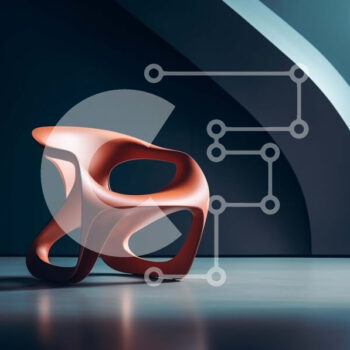 Intra Συλλεκτικό Ξύλινο Παζλ Plywood  4mm - Μοντέρνα πορτοκαλί καρέκλα σε σκοτεινό δωμάτιο με κυρτό τοίχο Σε Ξύλινο Κουτί - Διαστάσεις Puzzle: 10x10 cm – 25 κομμάτια - Image 1