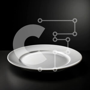 Intra Συλλεκτικό Ξύλινο Παζλ Plywood  4mm - Άδειο λευκό πιάτο σε μαύρη επιφάνεια Σε Ξύλινο Κουτί - Διαστάσεις: 10x10 cm – 25 κομμάτια