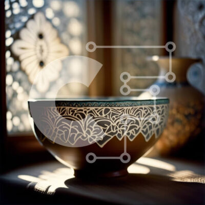 Intra Συλλεκτικό Ξύλινο Παζλ Plywood  4mm - Όμορφη διακόσμηση με καφέ μπολ και φλοράλ βάζο Σε Ξύλινο Κουτί - Διαστάσεις: 10x10 cm – 25 κομμάτια - Image 1