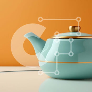 Intra Συλλεκτικό Ξύλινο Παζλ Plywood  4mm - Μπλε τσαγιέρα με χρυσή λαβή σε λευκό τραπέζι Σε Ξύλινο Κουτί - Διαστάσεις Puzzle: 10x10 cm – 25 κομμάτια - Image 1