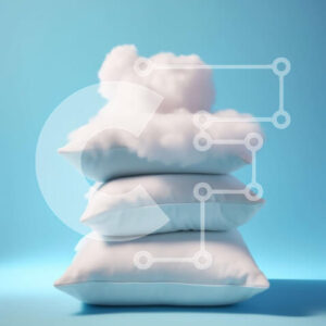 Intra Συλλεκτικό Ξύλινο Παζλ Plywood  4mm - Ζωντανή εικόνα μαξιλαριών σε μπλε φόντο Σε Ξύλινο Κουτί - Διαστάσεις Puzzle: 10x10 cm – 25 κομμάτια