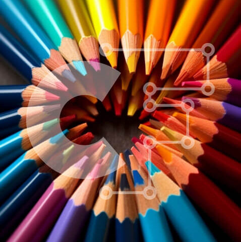 Intra Συλλεκτικό Ξύλινο Παζλ Plywood  4mm - Διάταξη πολύχρωμων μολυβιών σε σχήμα καρδιάς Σε Ξύλινο Κουτί - Διαστάσεις: 10x10 cm – 25 κομμάτια - Image 1