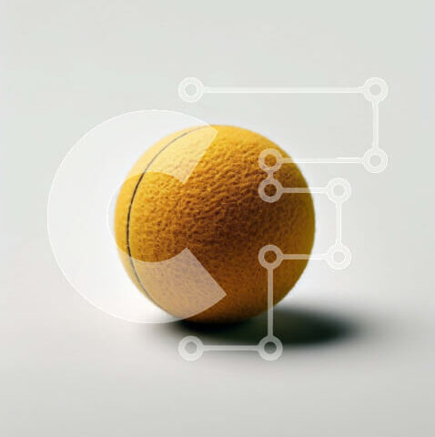 Intra Συλλεκτικό Ξύλινο Παζλ Plywood  4mm - Κίτρινη μπάλα του τένις σε γκρίζα επιφάνεια Σε Ξύλινο Κουτί - Διαστάσεις Puzzle: 10x10 cm – 25 κομμάτια - Image 1