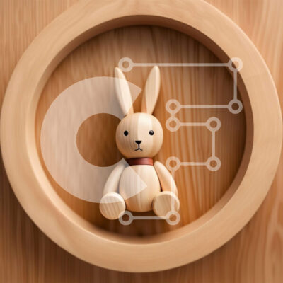 Intra Συλλεκτικό Ξύλινο Παζλ Plywood 4mm - Αξιολάτρευτο Ξύλινο Κουνέλι διακοσμητικό σε ξύλινο πλαίσιο Σε Ξύλινο Κουτί - Διαστάσεις: 10x10 cm – 25 κομμάτια - Image 1