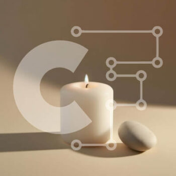 Intra Συλλεκτικό Ξύλινο Παζλ Plywood  4mm - Αισθητική νεκρή φύση λευκού κεριού και πέτρας σε μπεζ επιφάνεια Σε Ξύλινο Κουτί - Διαστάσεις: 10x10 cm – 25 κομμάτια - Image 1