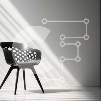 Intra Συλλεκτικό Ξύλινο Παζλ Plywood  4mm - Μαύρη καρέκλα σε ένα δωμάτιο με λευκούς τοίχους και ξύλινο πάτωμα Σε Ξύλινο Κουτί - Διαστάσεις Puzzle: 10x10 cm – 25 κομμάτια - Image 1