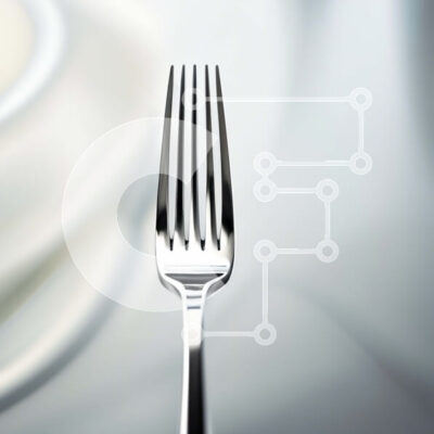 Intra Συλλεκτικό Ξύλινο Παζλ Plywood  4mm - Κομψή εικόνα ενός ασημένιου πιρουνιού σε λευκό φόντο με υφή Σε Ξύλινο Κουτί - Διαστάσεις: 10x10 cm – 25 κομμάτια - Image 1