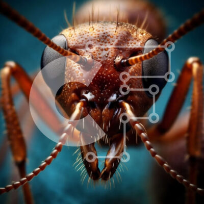 Intra Συλλεκτικό Ξύλινο Παζλ Plywood  4mm - Εκπληκτική λήψη μακροεντολών από το κεφάλι του μυρμηγκιού Σε Ξύλινο Κουτί - Διαστάσεις: 10x10 cm – 25 κομμάτια - Image 1