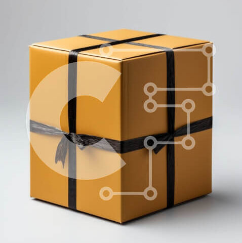 Intra Συλλεκτικό Ξύλινο Παζλ Plywood  4mm - Όμορφο κίτρινο κουτί δώρου με μαύρη κορδέλα Σε Ξύλινο Κουτί - Διαστάσεις: 10x10 cm – 25 κομμάτια - Image 1