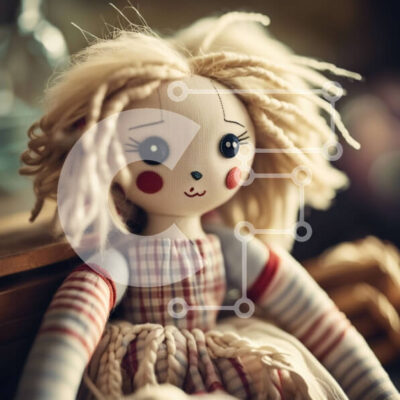 Intra Συλλεκτικό Ξύλινο Παζλ Plywood  4mm - Αξιολάτρευτη κούκλα με ξανθά μαλλιά και μπλε μάτια Σε Ξύλινο Κουτί - Διαστάσεις: 10x10 cm – 25 κομμάτια - Image 1