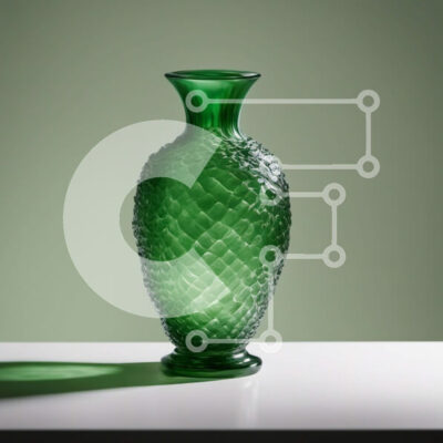 Intra Συλλεκτικό Ξύλινο Παζλ Plywood 4mm - Πράσινο γυάλινο βάζο με μοναδικό γεωμετρικό σχέδιο Σε Ξύλινο Κουτί - Διαστάσεις: 10x10 cm – 25 κομμάτια - Image 1