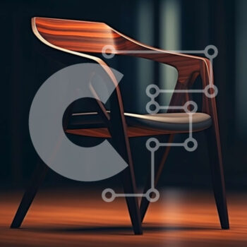 Intra Συλλεκτικό Ξύλινο Παζλ Plywood  4mm - Μοντέρνα Ξύλινη Καρέκλα με Μαύρο Δερμάτινο Κάθισμα και Πλάτη Σε Ξύλινο Κουτί - Διαστάσεις Puzzle: 10x10 cm – 25 κομμάτια - Image 1